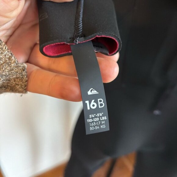 Quiksilver NWT 4/3 Back-Zip Wetsuit WarmFlight Eco Velvet Black Youth 16B *NOTE - Picture 3 of 16